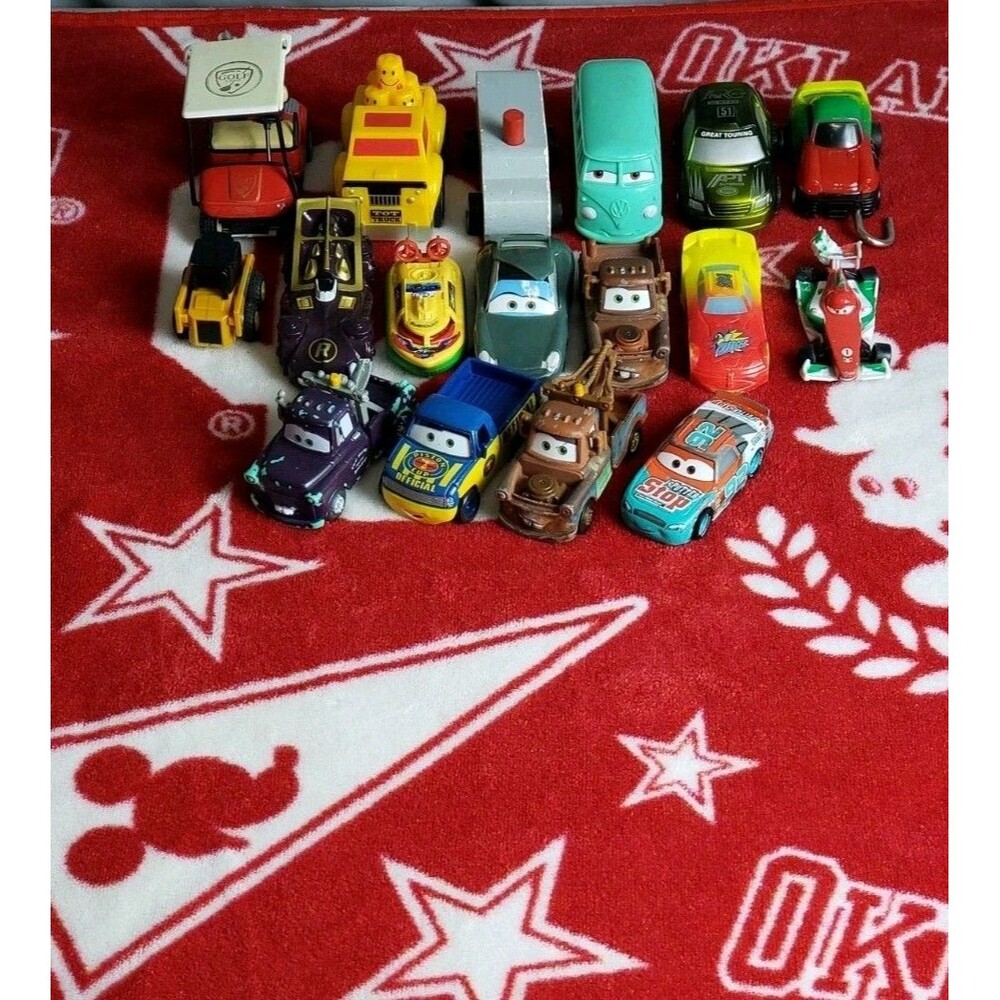 Disney Cars Lightning McQueen Mater Sputter Stop, Mixed Lot,Hot Wheels Golf Cart